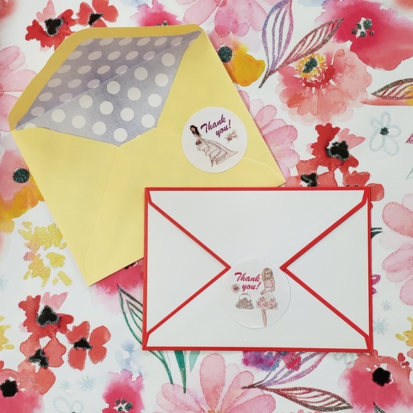 x100 Unique Fashion Girl Thank You Posh Stickers - Picture 8 of 15